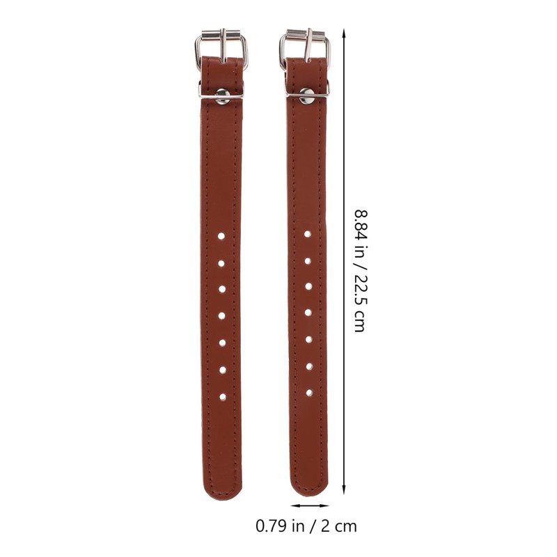 NOLITOY Leather Bike Basket Straps (2 Pack), Adjustable Replacement Handlebar Mount Straps with Metal Buckles, Weather-Resistant Synthetic Leather Belts for Vintage Wicker Bicycle Scooter Baskets