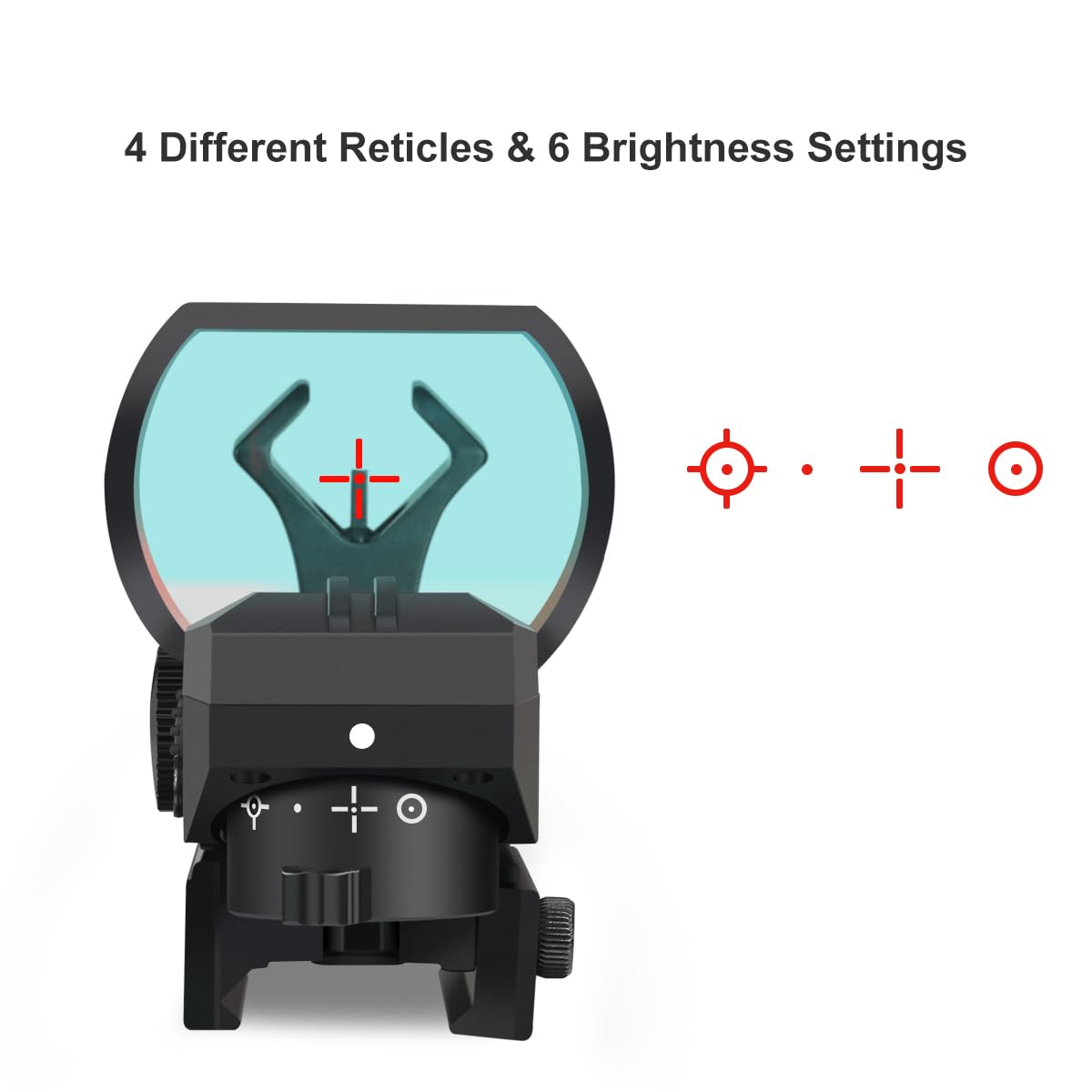 Feyachi Reflex Sight - Multiple Reticle System Red Dot Sight with Picatinny Rail Mount Absolute Co-Witness (Black)