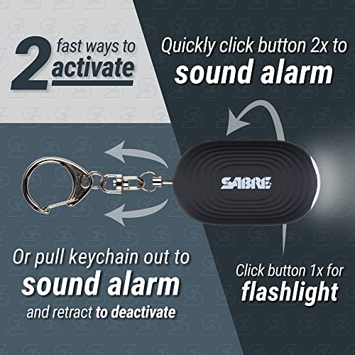 SABRE Personal Safety Kit with Pepper Spray and 2-in-1 Personal Alarm with LED Light, 0.54 fl oz, 25 Bursts,130dB Alarm, Audible Up to 1,250 Feet