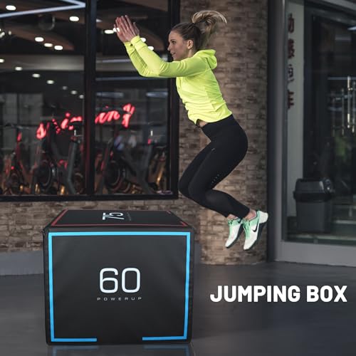 3-in-1 20''x24''x16''Dense Foam Plyometric Jump Box,Extra Firm Stable Box Jumps for Home Gym,Exercise Foam Plyo Box for Fitness Training-Step-Ups,Split Squats,Dips,Non-Slip Box Jump Cube,3 Sizes