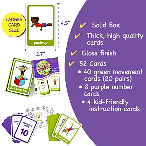 Exercise Cards for Kids - Kids Exercise Equipment for Indoors & Exercise Games for Kids, PE Teacher Supplies for Classroom Exercise & Recess Equipment, Kids Fitness Equipment, Adapted PE Equipment