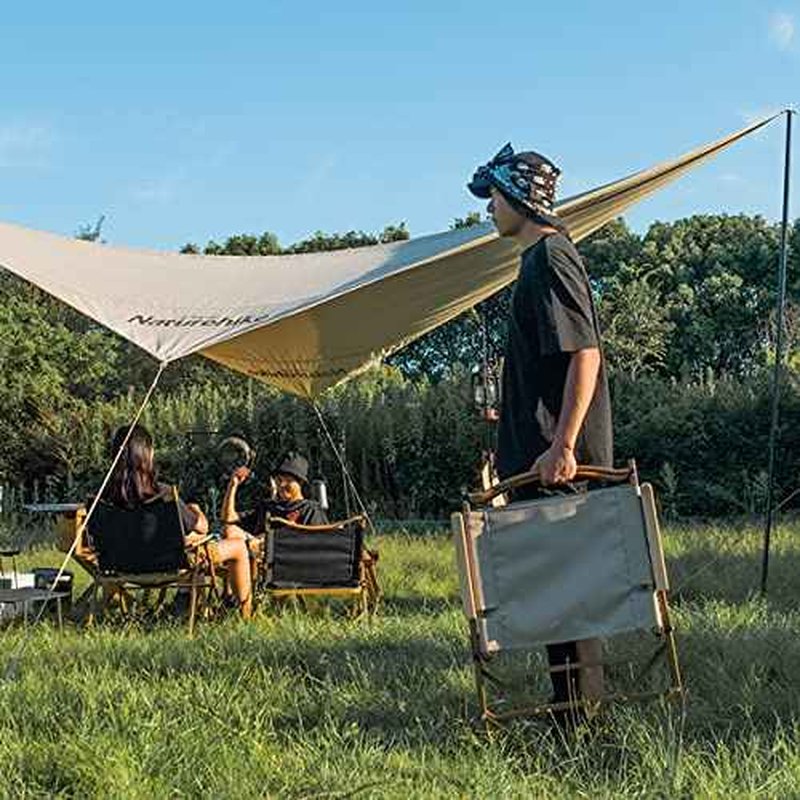 Naturehike Folding Camping Chair, Ultralight Aluminum Outdoor Beach Chair with Solid Wood Armrest, Portable Collapsible Fishing Chair for Hiking Lawn Picnic