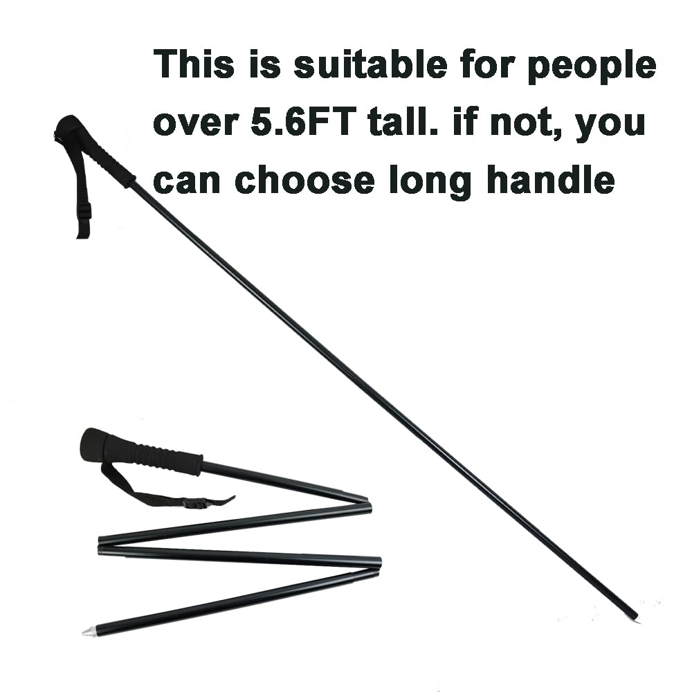 Aventik Fold-able Wading Staff Water Depth Safety Warning Sign Coated Stainless Steel Core T7075 Aluminum Body Corrosion Resistance(WS091)