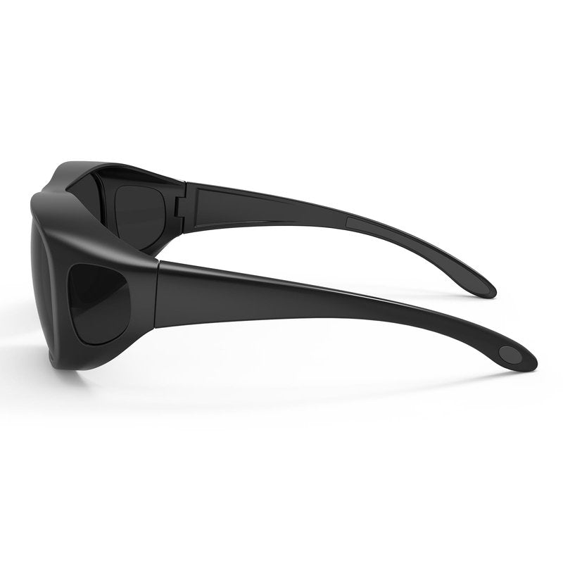 Bloomoak Super Dark Polarized Fit Over Wraparound XL Big Sunglasses CAT 4 Dark Photophobia|Cataract Sunglasses | Extra Large 150mm