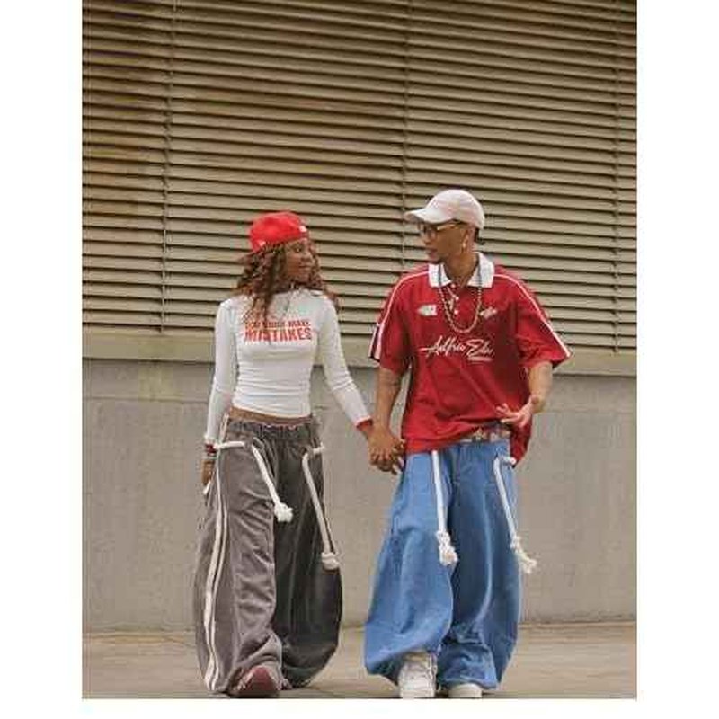 Aelfric Eden Stripe Super Baggy Sweatpants Wide Leg Pants for Women Loose Vintage Elastic Waist Lantern Trouser
