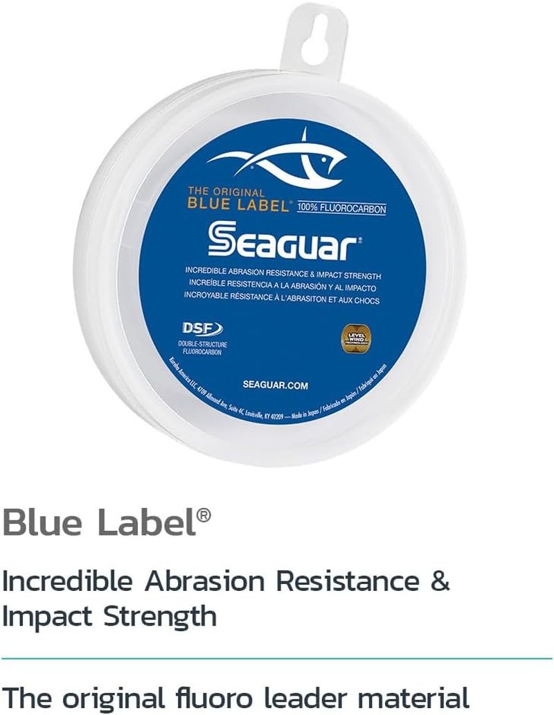 Seaguar Blue Label Fishing Leader Line - 100% Fluorocarbon, Clear | Multiple Sizes Available
