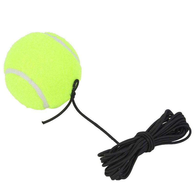Tennis Beginner Training Ball with Elastic Rubber String for Single Practice - Parking Aid, Woolen Rubber Trainer