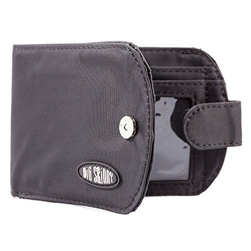 Big Skinny Women's RFID Blocking Taxicat Bi-Fold Slim Wallet, Holds Up to 25 Cards, Black