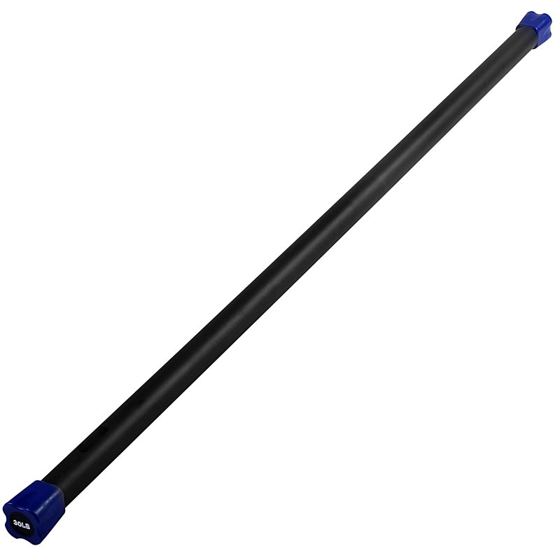 JFIT Weighted Workout Bar with Rubber Padding, 60”, 30 LB, Navy/Black (20-7530)