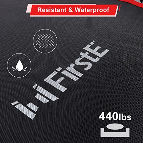 50 Inch Mini Fitness Trampoline for Adults, Foldable Exercise Trampoline with 5 Levels Adjustable Foam Handle, Rebounder Trampoline for Bounce Workout Indoor/Garden Max Load 440lbs