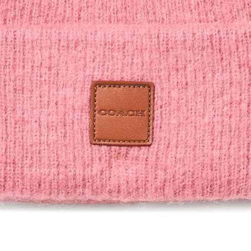 Coach Womens Leather Patch Beanie