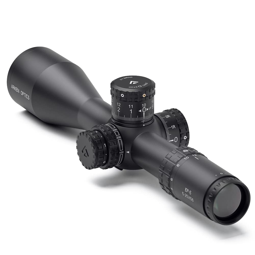 Arken Optics EP5 5-25X56 Rifle Scope FFP VPR MIL Reticle with Zero Stop 34mm Tube