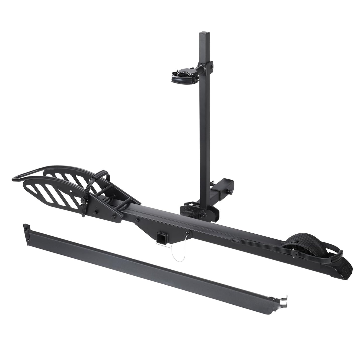 Hitch Single 1 Bike Rack with Ramp Sole R,100 lbs Capacity E-Bike Carrier Rack for Cars Trucks SUVs Minivans RV, Trailer, Mount Platform Style, Fits Up to 5’’ Fat Tire Bicycle for 2 inch Receiver