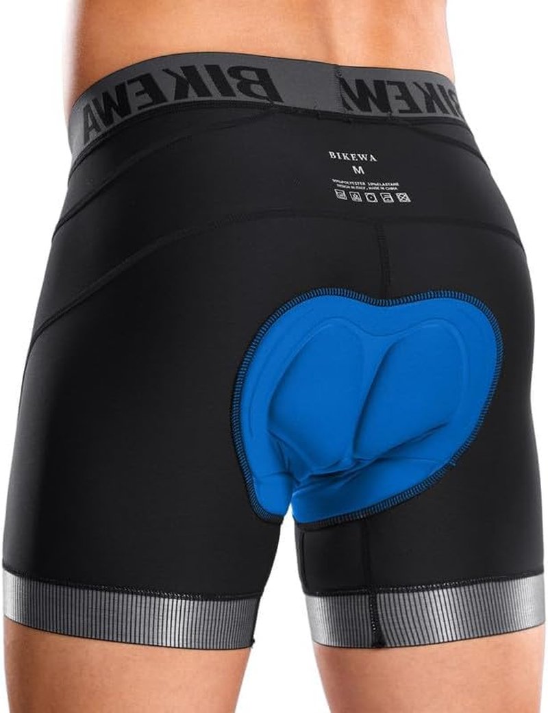 Men's Cycling Underwear - 4D Padded Bike Shorts with Anti-Slip Leg Grips | MTB Liner for Comfortable Riding