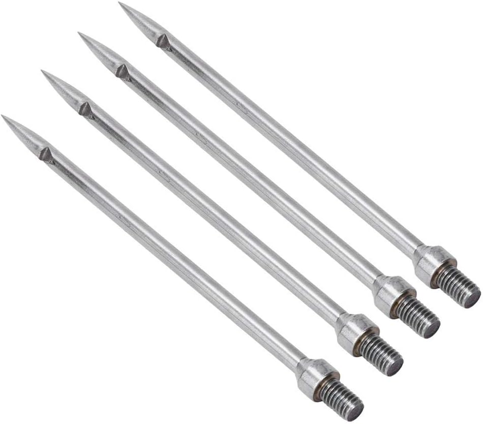 Stainless Steel Fishing Spear - 4 Pcs Single Prong Harpoon Gaff Hook | 6.5x0.5x0.5 Inch Outdoor Tackle