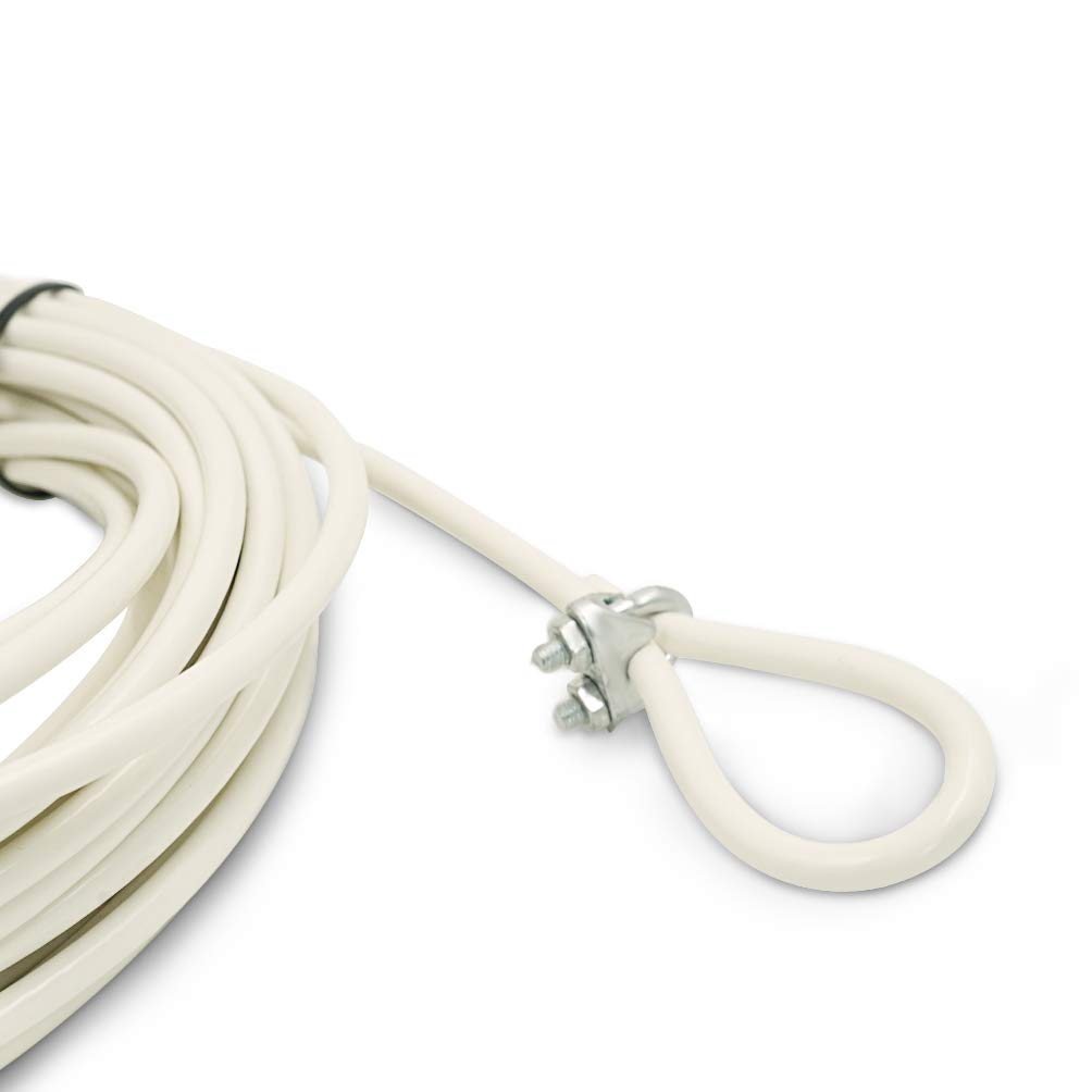 Aoneky 47ft 1/4 Inch Stainless Steel Tennis Net Cable, 800lb Break Strength Headline Wire with Vinyl Coating, Replacement Top Cable for Standard 42ft Doubles Tennis Nets