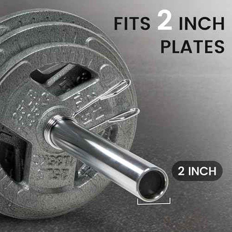 Fitvids Olympic 2-Inch Barbell Bar for Weightlifting and Powerlifting, 700 Pound Capacity, 2 Inch Diameter, Multiple Sizes