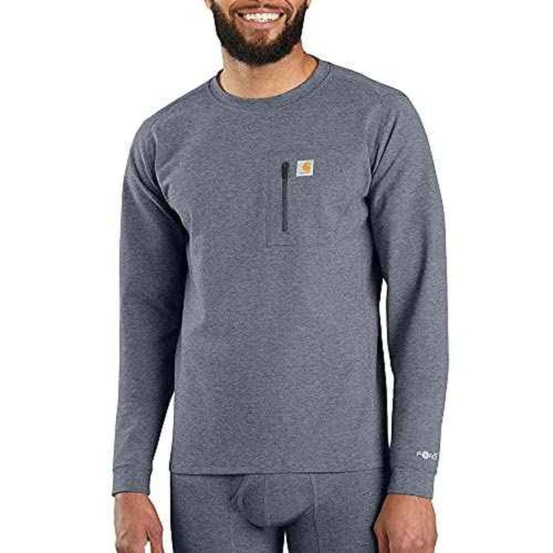 Carhartt Men's MBL110 Base Force¢ç Heavyweight Base Layer Crew - 2X-Large Tall - Navy Heather