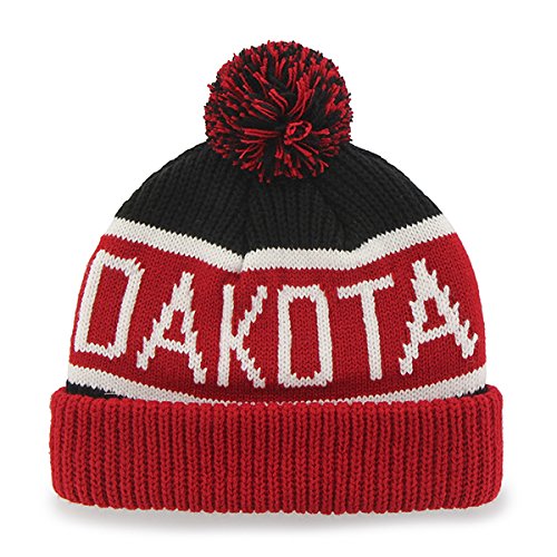 47 South Dakota Coyotes Red Cuff Calgary Beanie Hat with Pom - NCAA Cuffed Winter Knit Toque Cap