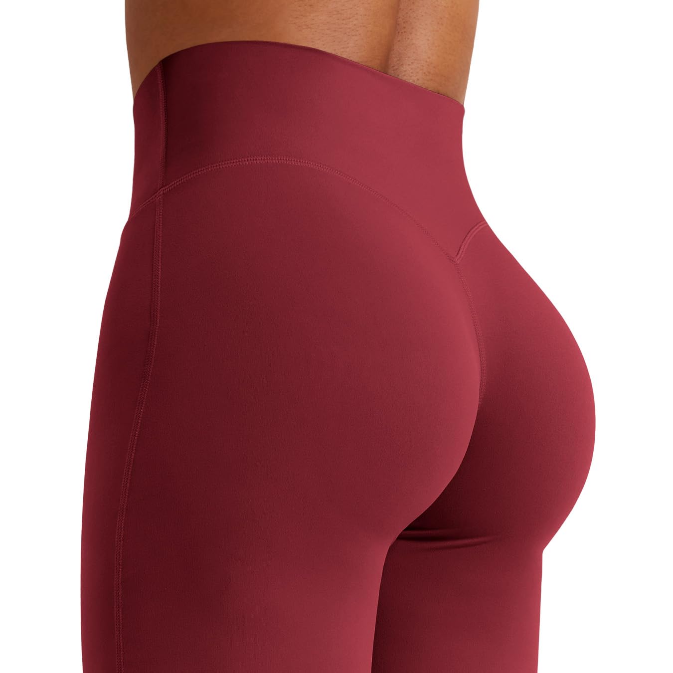 YEOREO Workout Leggings Womens No Front Seam Straight Leggings 33" High Waist Buttery Eddiy Gym Yoga Pants Ancora Red XS