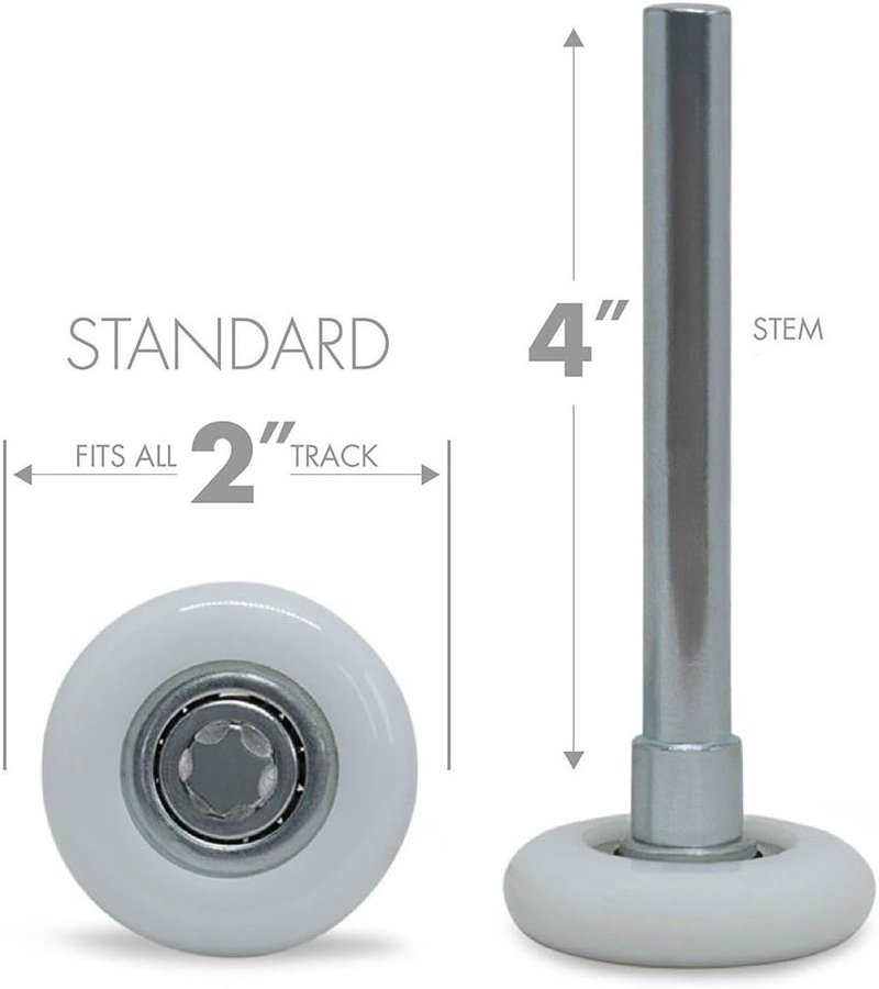 BC Precision Garage Door Rollers - Premium Sealed Nylon, Quiet & Strong | 4" Stems, 2" Rollers, 13 Balls