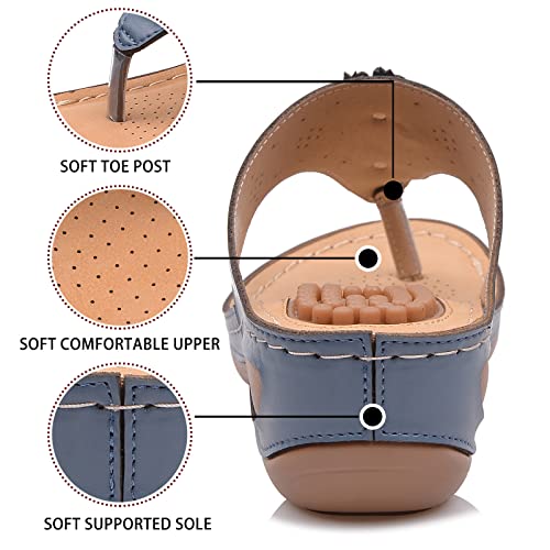 WAJCSHFS Sandals for Women 2024 Orthopedic Casual Wedge Platform Sandals Summer Dressy Lightweight Anti Slip Breathable Shoes