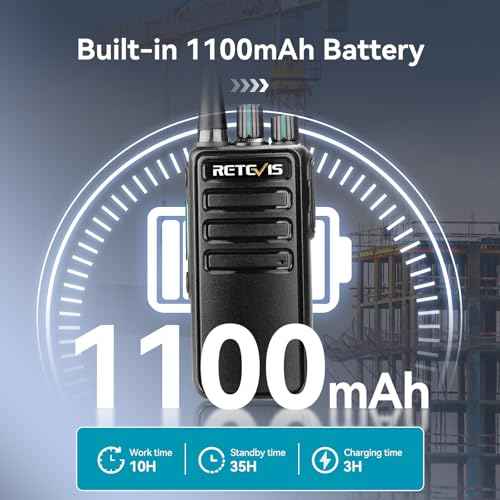 Retevis RB29 2 Way Radio Long Range,Two Way Radios with Waterproof Shoulder Mic,USB Charging Base,Rugged Walkie Talkies Rechargeable for Business Worksite Construction Site Industrial(4 Pack)