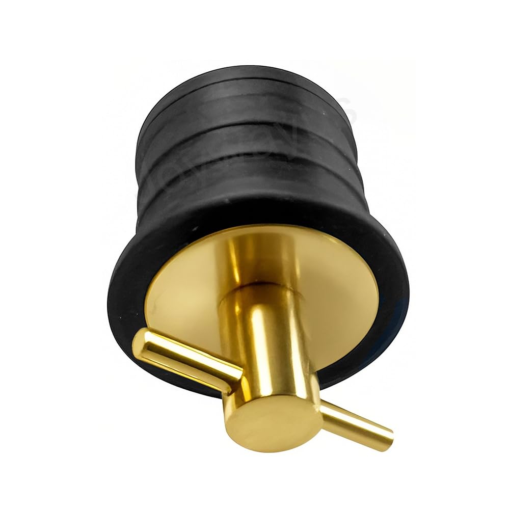 Joywayus Rubber Drain Plug Brass T Handle Twist Plugs for 1-1/4 Inch Diameter Boat Drains Boating Plumbing Fittings