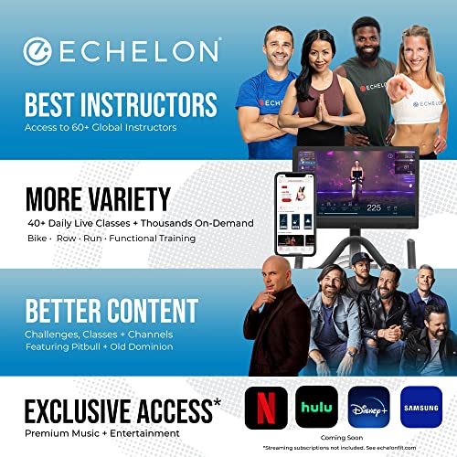 Echelon Smart Connect Fitness Bike, 30-Day Free Echelon Membership, Easy Storage, Small Spaces, Cushioned Seat, Solid, HIIT, Top Instructors, 32 Resistance Levels, Bluetooth, EX5S-22