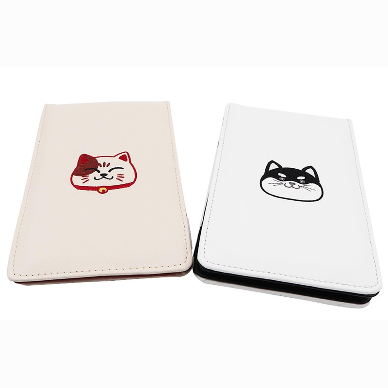 Gbourly Golf Scorecard Yardage Book Holder Cover PU Leather Funny Animals Golf Accessories Including a Pencil and Two Scorecards (Lucky Cat)