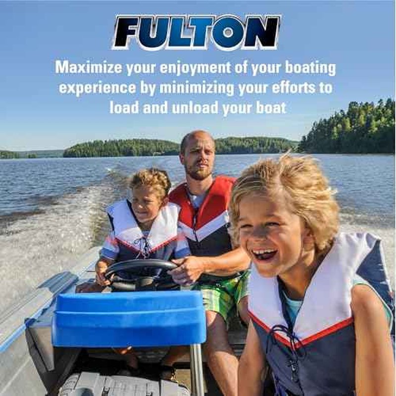 Fulton 142311 XLT Marine Trailer Winch, Single-Speed, 1,500 lbs. Capacity, 20 Foot Strap, 8 Inch Handle, Black Cover