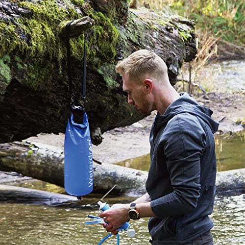 Waterdrop Gravity Water Bag for Camping, Travel, Backpacking, Hiking and Emergency, Compatible with Water Filter Straw, Flex Foldable, 1.5 Gal Bag