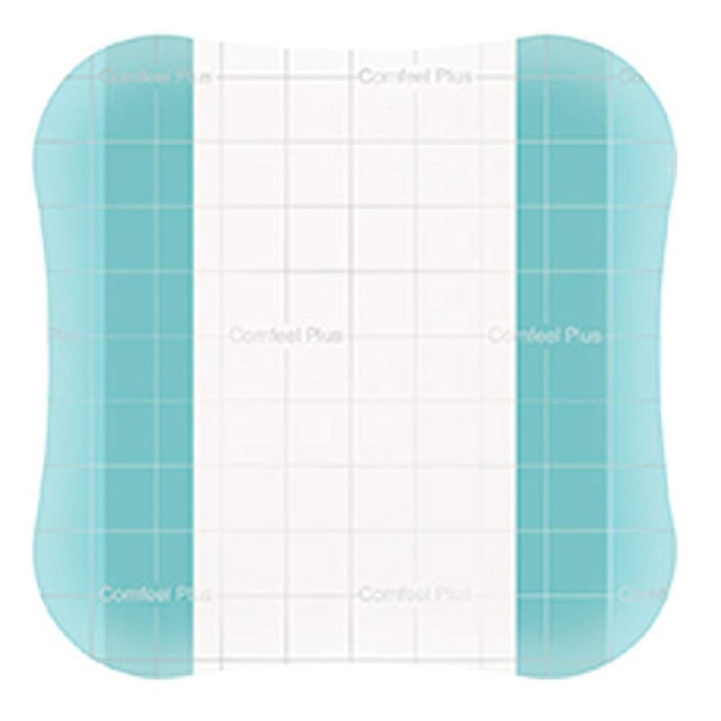 Comfeel Plus Transparent Thin Thin Hydrocolloid Dressing 4 x 4" Square Thin with Border Film Backing 33533 10 per Box