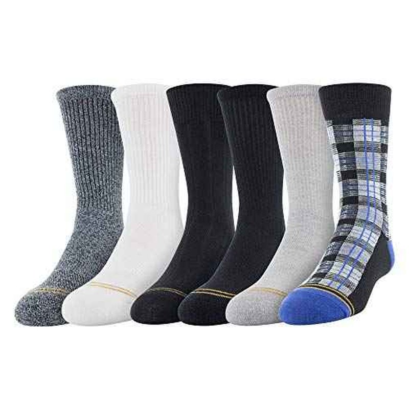 GOLDTOE boys Total Package Crew Socks, 6-pairs