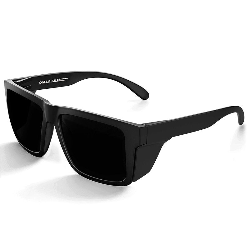 MAXJULI XXL Size Double Extra Large Z87 Sunglasses with Side Shield for Big Wide Heads Men TR90 Ultralight UV400 Protection Glasses 8228S (Super Dark)