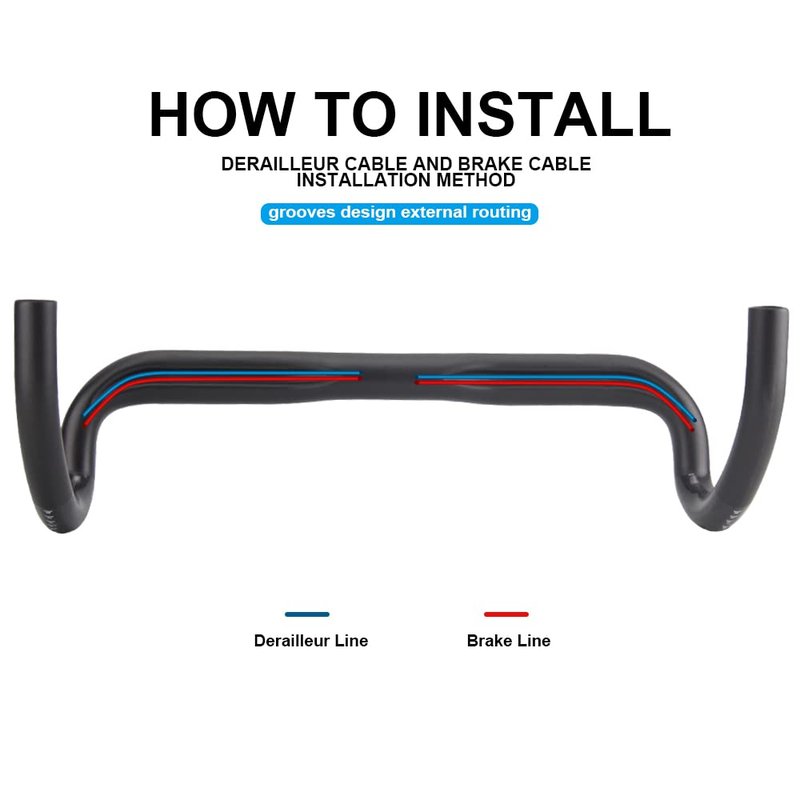 RXL SL Carbon Road Bike Handlebars - 31.8mm, 440mm Drop, External Cables, Black, UD Glossy