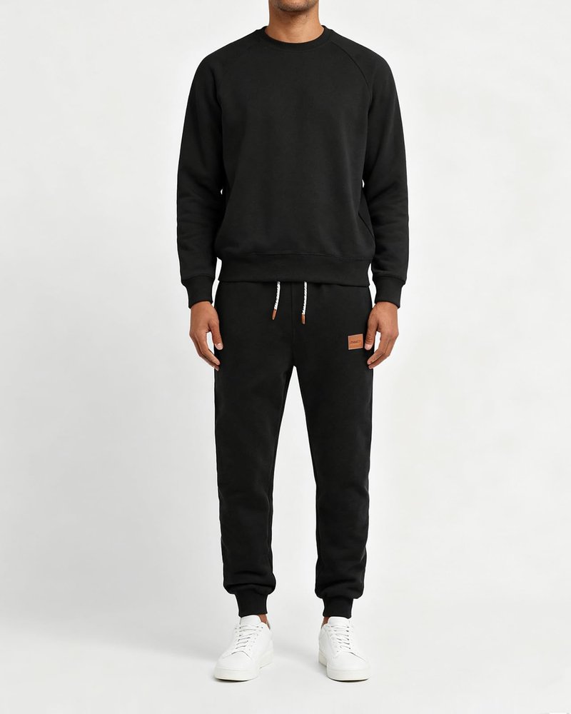 A WATERWANG Men's Fleece Sweatpants Heavyweight Cotton Tapered Joggers Workout Running Sweat Pants with Pockets Black XL