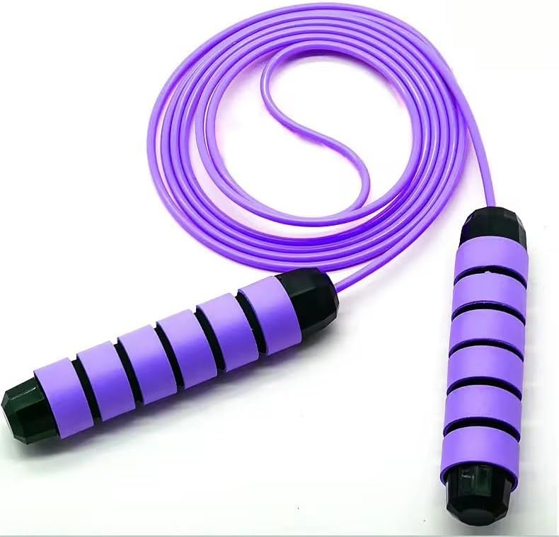 Speed Jump Rope - Adjustable No-Knot Cable with Ball Bearings | Foam Handles for Home Gym Fitness