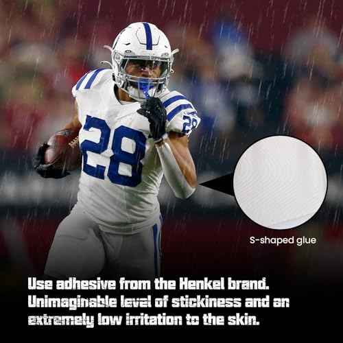 White Extra Wide Football Turf Tape Protects Skin from Turf Burns, 1 Roll 4 Inch x 10 Yards, Ultra Sticky, Breathable & Hypoallergenic Athletic Turf Tape for All Levels of Football Athletes