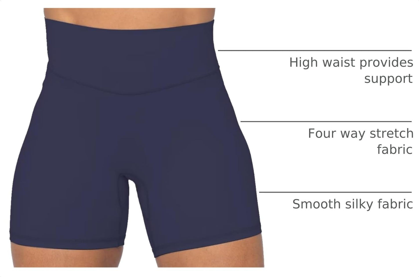 Sunzel No Front Seam High Waist Biker Shorts for Women, Squat Proof Yoga Workout Gym Bike Shorts 5" Inseam Ash Blue Small