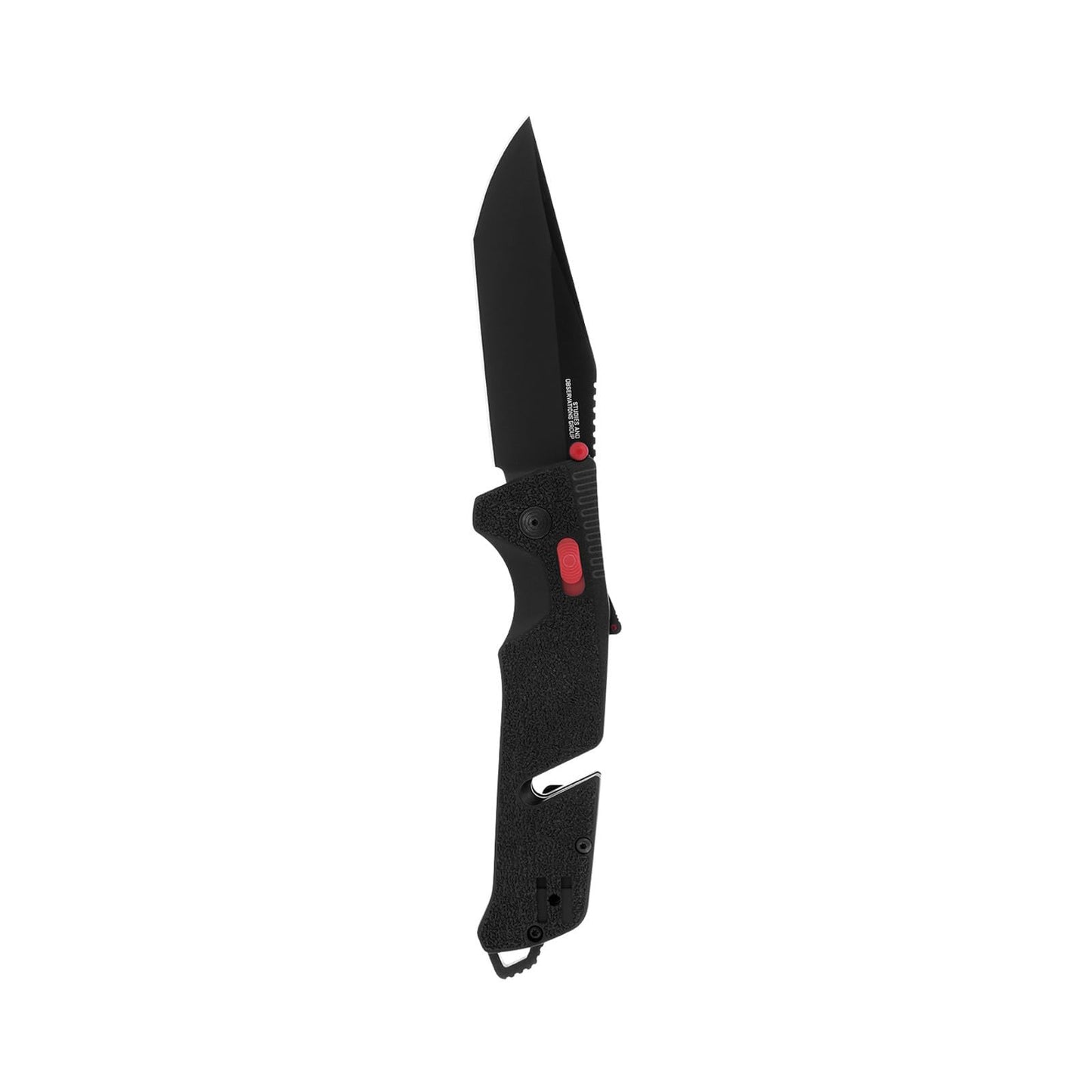 SOG Trident AT Ambidextrous Professional Tanto Folding Knives | Heat-Treated CRYO D2 3.75" Stainless Steel Blade, Black/Red