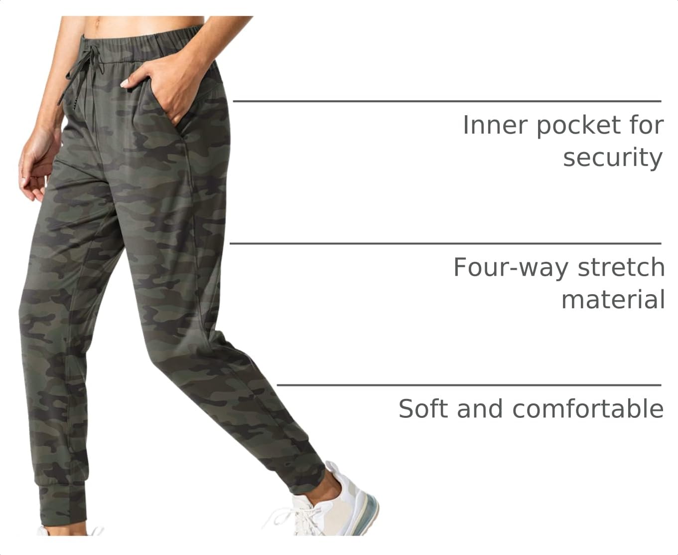 SANTINY Women's Joggers Pants Pockets Drawstring Running Sweatpants for Women Lounge Workout Jogging(Camo Dark Olive Multi__XL)