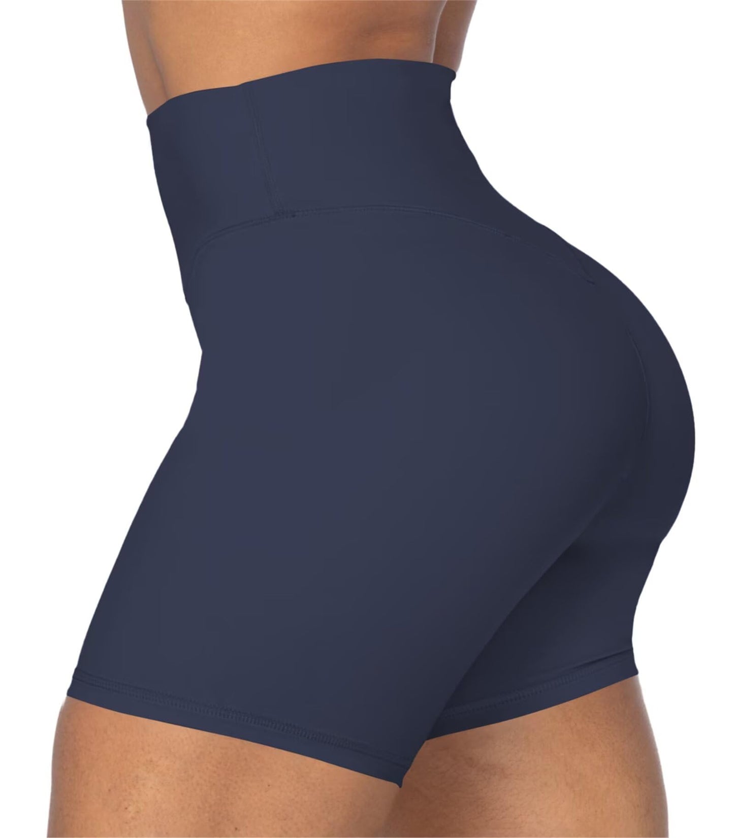 Sunzel No Front Seam High Waist Biker Shorts for Women, Squat Proof Yoga Workout Gym Bike Shorts 5" Inseam Ash Blue X-Small