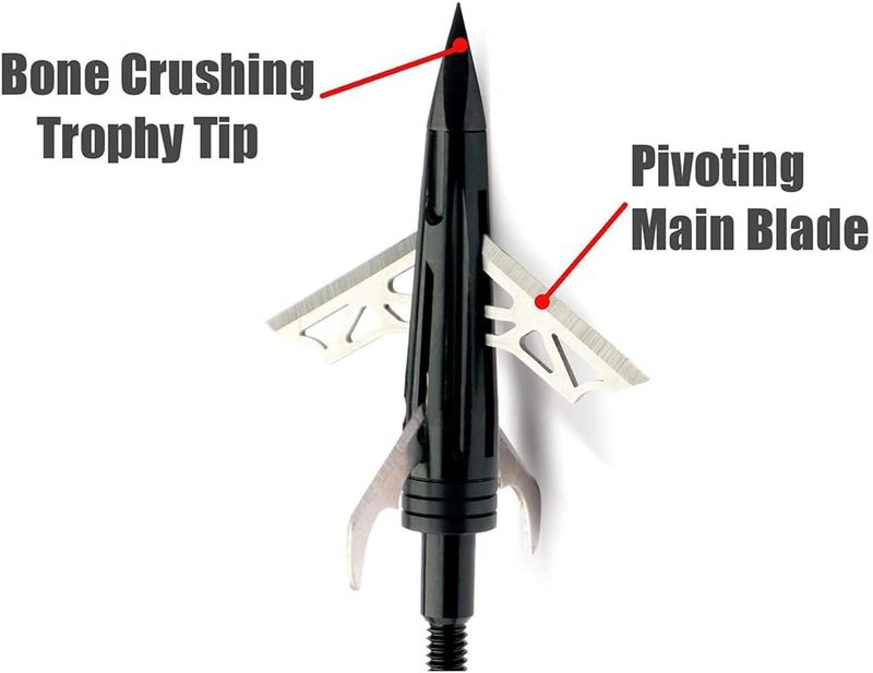 NAP DK4 Hunting Bow Spitfire Hybrid Mechanical Broadheads - 1 3/4" Cutting Diameter | 3-Piece Pack