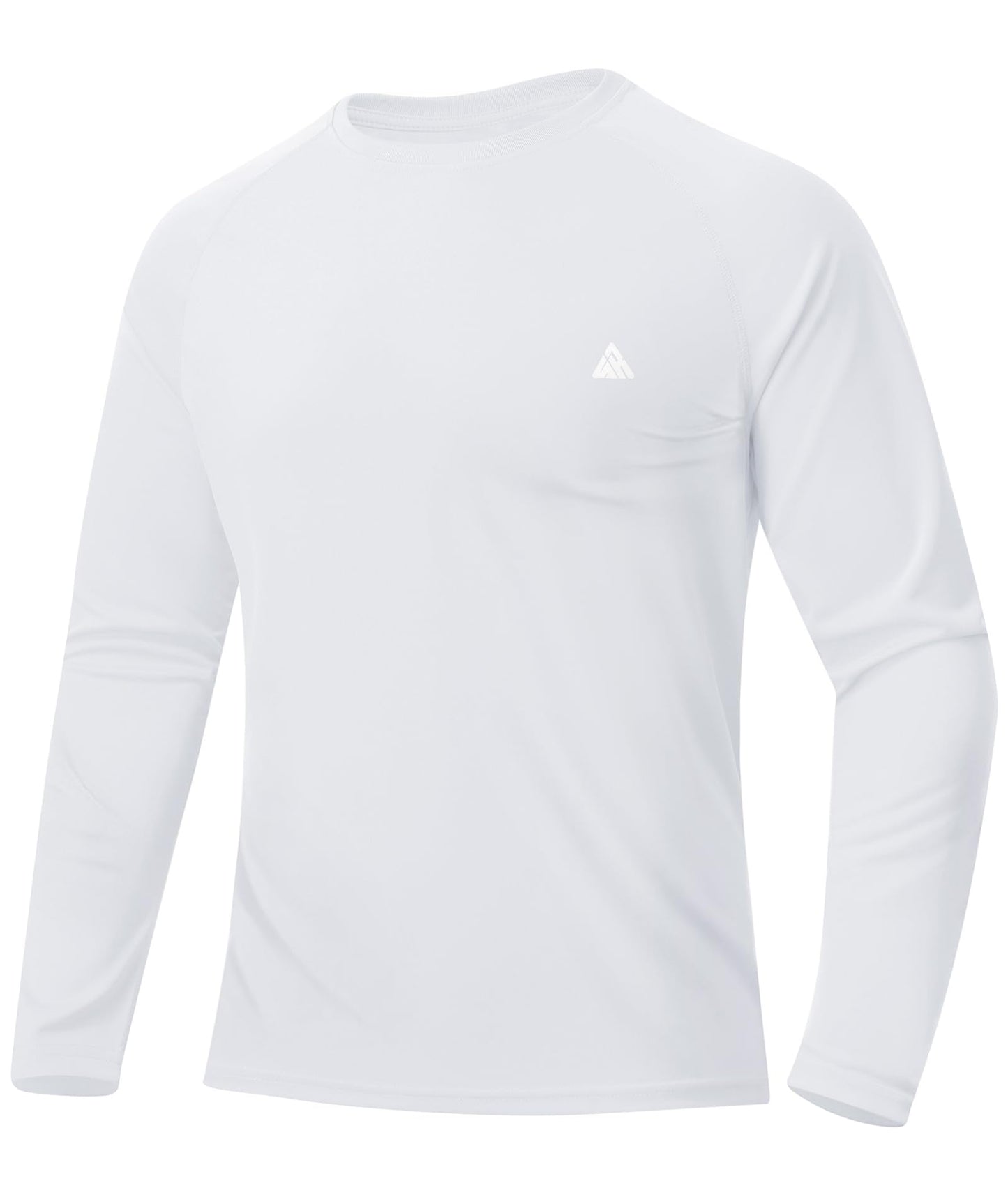 ZITY Men's UPF 50+ Sun Protection Shirts Long Sleeve Lightweight Rash Guard UV SPF Fishing Hiking Running Workout T-Shirt White