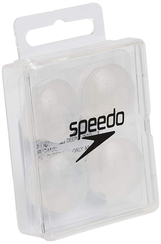 Speedo Unisex Swim Training Silicone Ear Plugs , White, 2 Pair (Pack of 1)