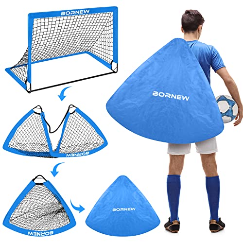 Kids Soccer Goal for Backyard Set - 2 Set of 6X4 / 4X3 ft Toddler Soccer Nets Training Equipment, Soccer Ball, Pop Up Portable Soccer Set for Kids and Youth Games and Training Goals