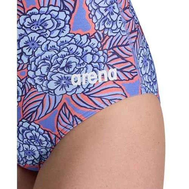ARENA Women's Hydrangea Bouquet Lightdrop Back One Piece Swimsuit Chlorine Resistant Swimwear for Swim Competition Training