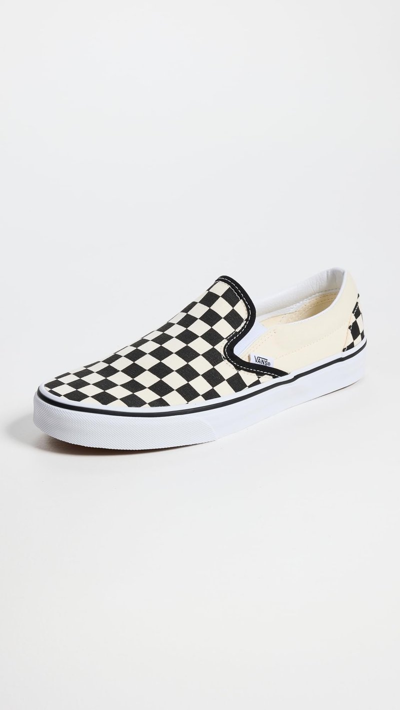 Vans Unisex Slip On Unisex Sneakers, Checkerboard Black/Off White, 7 US Women/5.5 US Men