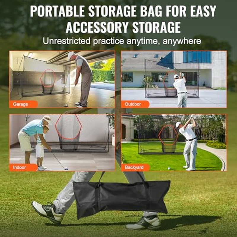 VEVOR Golf Practice Net, Indoor Hitting Net for Baseball, Hockey, Soccer, Heavy Duty Nylon DIY Ball Net, Sports Netting Barrier for Backyard Driving Training Swing